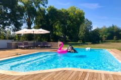 Lounging in the refreshing pool waters listening to bird song