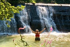 Enjoy natural swimming in the crystal clear lagoon at the waterfalls